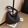 2023 Nova Moda Senmeng Casaco de Algodão Acolchoado Grande Capacidade Bordado Rhombic Bolsa Tote Bolsa Feminina Outono Bolsa de Ombro Único Bolsa Crossbody