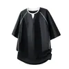 Camiseta de Manga Corta con Cuello en V Falsa de Dos Piezas para Hombre, Marca de Verano de Moda, Diseño Holgado, Camiseta de Media Manga, Top Versátil a la Moda para Hombre