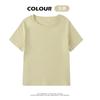 Nueva Camiseta de Manga Corta Multicolor para Mujer Verano 2026, Algodón Puro, Corte Ajustado, Camiseta Básica Favorecedora, Top Camiseta Interior Blanca