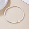 Pulsera de Perlas de Imitación Versátil de Moda Elástica con 26 Letras Pulsera de Perlas para Mujer con Cuentas Venta al por Mayor