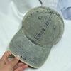 Gorra de béisbol de mezclilla vieja lavada con aro de hierro, de diseñador de nicho, para hombre y mujer, estilo retro, informal, combinable.