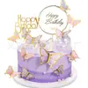 Set Nuevo Transfronterizo de 22 Piezas de Decoraciones de Mariposas para Pastel, Hermosos Inserciones de Mariposas de Papel Moradas y Rosas