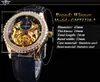 Nuevo Ganador Estilo Europeo y Americano Moda Masculina Hueco Retro Reloj de Cinturón con Pedrería Reloj Mecánico Automático
