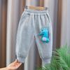 2024 otoño nuevo pantalón individual niños dinosaurio tridimensional pantalón deportivo hombres bebé banda elástica cintura generación pelo