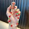 Cadena para Teléfono Móvil con Abalorios de Cereza de Aleación Llavero Colgante para Bolso con Pedrería para Teléfono Móvil Exquisitos Regalos Pequeños para Mujer Venta al por Mayor