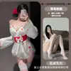 Lencería Sexy de Fresa Transparente Gato Nocturno, Kimono de Puro Deseo, Ropa de Dormir Tentadora y Atrevida, Conjunto Uniforme Apasionado Sin Quitar