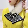 Bufanda de lana tejida de felpa con costuras cruzadas para mujer, cuello cálido de invierno, protección para el cuello de estudiante con estilo coreano