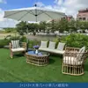 Móveis de Exterior do Sudeste Asiático Pátio Casa de Hóspedes Villa Resort Sofá de Rattan Bambu Cadeira de Rattan à Prova d'Água Protetor Solar Mesa de Centro