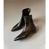 Primer Encuentro Temporada Viaje Diario Botas Adelgazantes que Aumentan la Altura 4.5cm Punta Fina Piel Suave Botas Elásticas con Cremallera Trasera Botas de Tacón de Cuña Nuevas