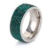 Anillo Versátil para Mujer de Moda Simple Creativa, Venta Caliente Europea y Americana Transfronteriza, Acero Inoxidable, Strass, Diamante de 8 mm, 5 Filas, Venta al por Mayor
