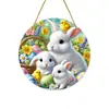 Conejo de Pascua Transfronterizo Disco Acrílico Colgante Plano Nuevo Llavero Colgante Creativo Decoración Regalo