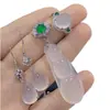 Caballo de Hielo Material Ágata Blanca Conjunto de Hojas Ágata Pulsera con Colgante de Jade para Mujer Anillo Conjunto de Cuatro Piezas Múltiples Opciones Disponibles