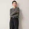 Nuevo cárdigan de punto de un solo botón 100% cachemira con cuello polo para otoño e invierno para mujer, suéter abrigo versátil de punto trenzado de manga larga