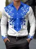 Camisa popular de manga larga para hombre de Amazon transfronteriza con estampado 3D, camisa de negocios casual moderna sin planchado