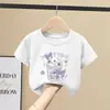 Camiseta de Verano para Niñas de Algodón 100% Puro, Manga Corta, Estilo Verano 2026, Nueva y Elegante, Dibujos Animados, Ropa Infantil, Manga Media, Camiseta para Niños, Ropa de Verano