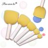 Conjunto de 5 Pincéis Esponja Redondos para Pintura DIY Cabo de Madeira Selo Artístico Pincéis para Crianças Material de Educação Infantil