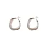 Aretes de Círculo de Cristal de Malla Metálica Estilo Coreano Exquisitos Elegantes de Alto Sentido Nuevo Sentido de Diseño de Nicho Aretes de Lujo Ligero