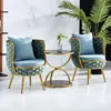 Cadeira de Rattan para Exterior Mesa e Cadeira de Lazer para Varanda Sofá de Rattan Criativo para Pátio Cadeira de Jardim Mesa e Cadeira para Exterior