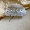 Presilha de cabelo com laço estampado em acrílico, luxo leve e alta moda, pinça de garra estilo étnico, design único, acessório de cabelo de nicho para mulheres