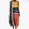 Nuevo Vestido de Verano Estilo Vacaciones en la Playa sin Mangas Estampado Holgado Cuello Redondo Vestido de Playa para Mujer Comercio Exterior Transfronterizo