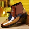 Sapatos masculinos de couro transfronteiriços, sapatos formais de couro de cano alto estilo britânico, sapatos casuais de couro de bico fino tamanho grande, sapatos masculinos de alta qualidade