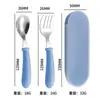 Conjunto de Talheres Infantis Redondos de Aço Inoxidável 304 para Treinamento de Alimentação, Caixa de Presente Cartoon - Importação
