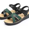 Sandalias para madre de mediana edad mujer Verano nueva moda planas antideslizantes resistentes al desgaste sandalias para mediana edad y ancianos