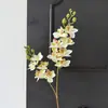 12 mini orquídeas Phalaenopsis artificiales para decoración de entrada de restaurante, arreglo de escena de boda, arreglo floral