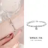 Pulsera con Accesorio de Cubo de Azúcar de Plata de Ley S925 para Mujer, Pulsera de Perlas Simple de Lujo Ligero de Nicho de Gama Alta, Regalo para Novia