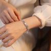 Pulseira aberta concha prata design simples feminino prata S999 irregular gelo quebrado pulseira de gelo temperamento legal e bonita