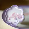 Tapa Pintada a Mano con Forma de Flor de Iris con Morado Degradado, Tapa de Tetera de Cerámica Arita de Alta Gama, Tapa de Cuenco, Soporte para Tapa, Accesorio para Ceremonia del Té