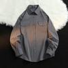 Camisa de manga larga de trabajo retro japonesa, camisa casual de marca de moda para primavera y otoño para hombre, abrigo de pareja de estilo universitario