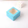 Embalagem de Caixa de Papel com Janela para Cupcake Estilo Novo Transfronteiriça Caixa para Sobremesa para Levar Caixa para Muffin Caixa para Assar Confeitaria Caixa para Torta de Ovos Atacado