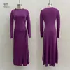 Estación Independiente Europeo y Americano 2025 Transfronterizo Otoño e Invierno Nueva Ropa de Mujer Color Puro Exquisito Envolvente Falda Larga Vestido de Manga Larga Anudado