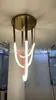 Lustre de teto para villa, lustre longo, luxo leve, lustre de cristal de alta qualidade, apartamento estilo loft, lustre de escada, ferro