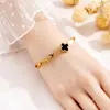 Não Desbota, Versátil, Personalizado, Cheio de Diamantes, Joia de Mão de Luxo Leve Celebridade da Internet Atacado Pulseira Popular de Aço Titânio Moda Francesa para Mulheres
