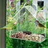 Suministros para Colgar Mascotas Transfronterizos Alimentador de Pájaros de Acrílico Transparente Ventosa Loro Guacamaya Alimentador de Pájaros para Exteriores