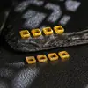 Plata S925 Chapada en Oro con Patrón de Estilo Antiguo Cubo Separador Accesorio Moda DIY Minimalista Versátil Componente de Joyería