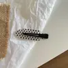 Pinza para el cabello de estilo coreano, estilo academia, de lunares blancos y negros para mujer, pinza lateral para flequillo, pinza sin costuras para cabello suelto, pasador, accesorios para el cabello