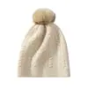 Chapéu 100% Caxemira Pura para Mulheres, Outono e Inverno Espessado com Pom-Pom, Proteção para Ouvidos, Moda Retrô, Chapéu de Tricô Trançado Versátil Casual