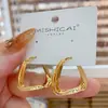 Pendientes de aro metálicos geométricos de moda estilo coreano y japonés para mujer, pendientes exquisitos, compactos, versátiles y elegantes, populares en línea