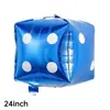 Cartas de Juego Transfronterizas Globo de Película de Aluminio Dólar Picas 24 pulgadas Dado Cubo de Seis Caras Globo Decoración Tema Casino