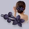 Grampo de Cabelo Grande com Flor Estilo Popular Tendência Presilha para Mulheres Penteado no Topo da Cabeça Presilha Bico de Pato Novo Modelo