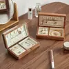 Caja de almacenamiento de joyería de madera, exquisita caja de joyería vintage para escritorio para anillos, collares, pendientes y accesorios para la mano