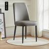 Silla de respaldo minimalista moderna, taburete nórdico para comedor, dormitorio, escritorio, hotel, silla de cuero con respaldo de hierro, taburete