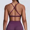Novo Top de Yoga Costas Lisas Beleza Feminino com Alças Cruzadas Secagem Rápida Ajustado Roupa Íntima Esportiva Peça Externa