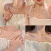 Japonês e coreano ins simples amor borboleta colar para as mulheres luz de luxo nicho design clavícula cadeia Colar de pérolas estilo frio para as mulheres