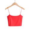 Verano AP2093-20 Nuevo Estilo Europeo y Americano Chica Atractiva Sexy Cuello en U Doble Capa Correa de Cuero Súper Corta Camiseta Base Tirantes