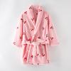 Pijamas de flanela para crianças, outono e inverno, roupas para casa, meninos e meninas, camisola infantil média e grande, roupão de banho, roupas de família, roupas para casa