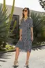 Amazon Ropa Europea y Americana Vestido de Playa Pequeño Floral Verano 2024 Popular con Cordones Manga Corta Casual de Gasa